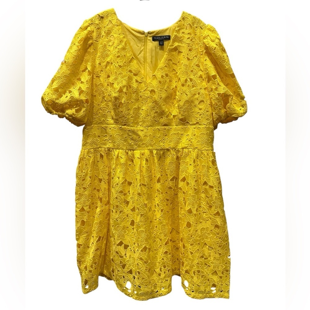 Prabal Gurung Yellow Lace Dress plus size 20